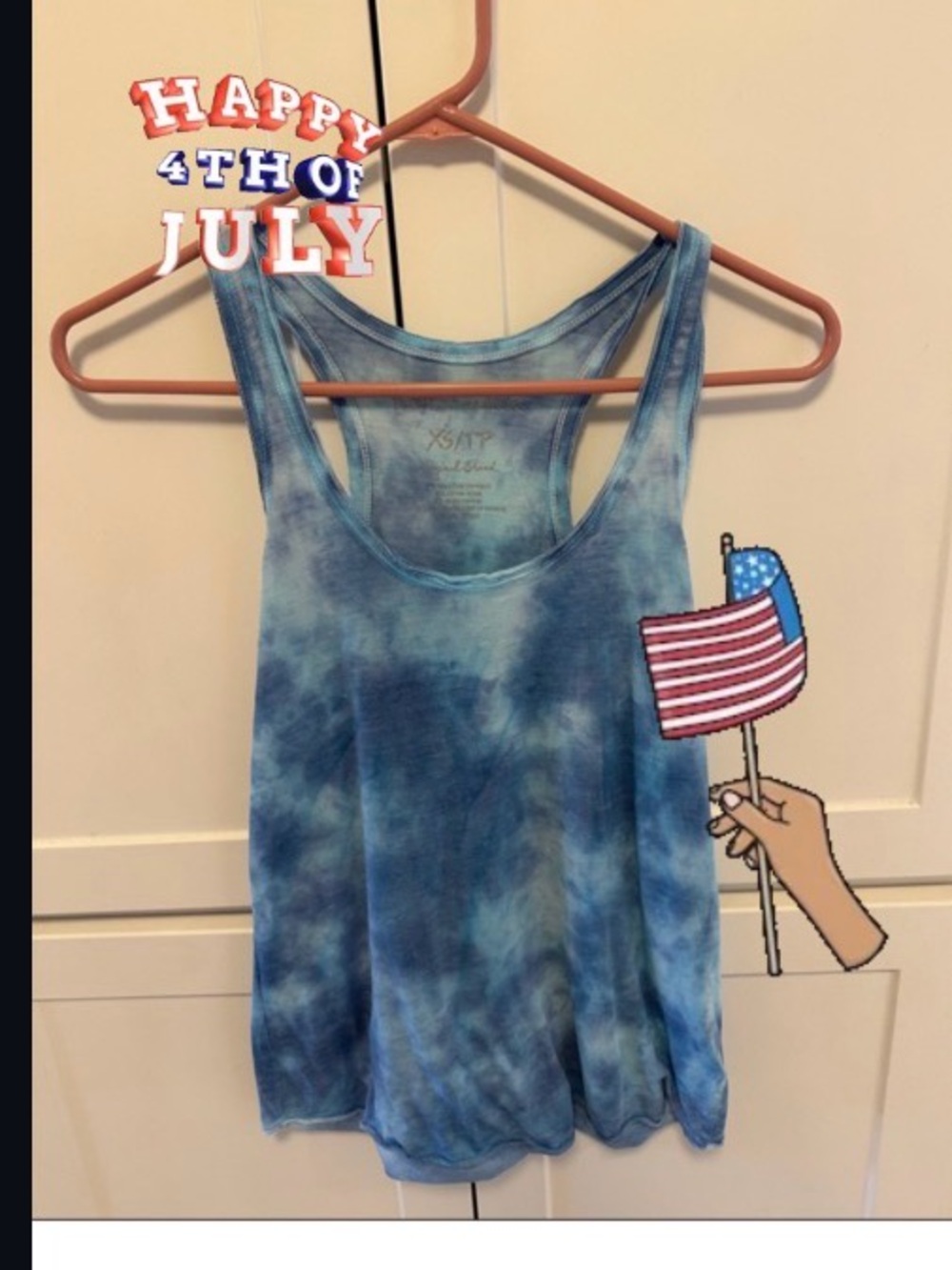 Aeropostale Blue Tie-Dye Racerback Tank Top